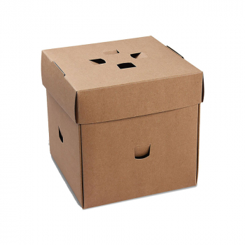 Burgerbox PAP - FSC Mix faltbar fettdicht kraft 145 x 145 x 150 mm (50 Stk.)